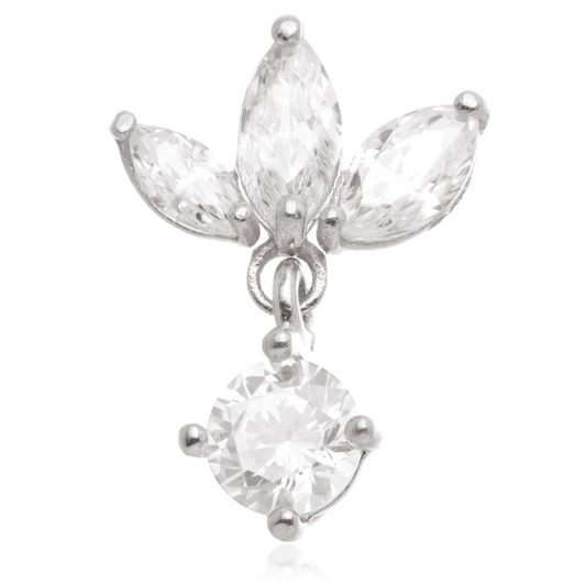 Marquise Attachment With Hanging Gem - Cartilage Earring