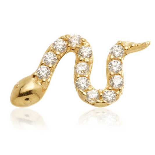 Internal Snake Attachment - 14k Gold Cartilage Earrings