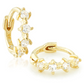 9ct Tiny Gem Yellow Gold Huggies featuring delicate gemstones in 9ct gold, available at Ella Ray Jewellery