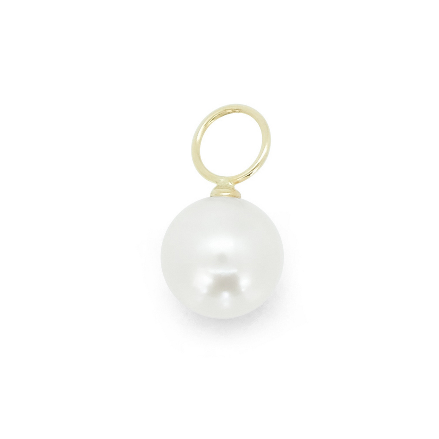 14ct Pearl Earring Charm from Ella Ray Jewellery: Sophisticated charm crafted from 14ct gold, featuring a lustrous pearl, perfect for adding timeless elegance and a touch of luxury to your earrings collection.