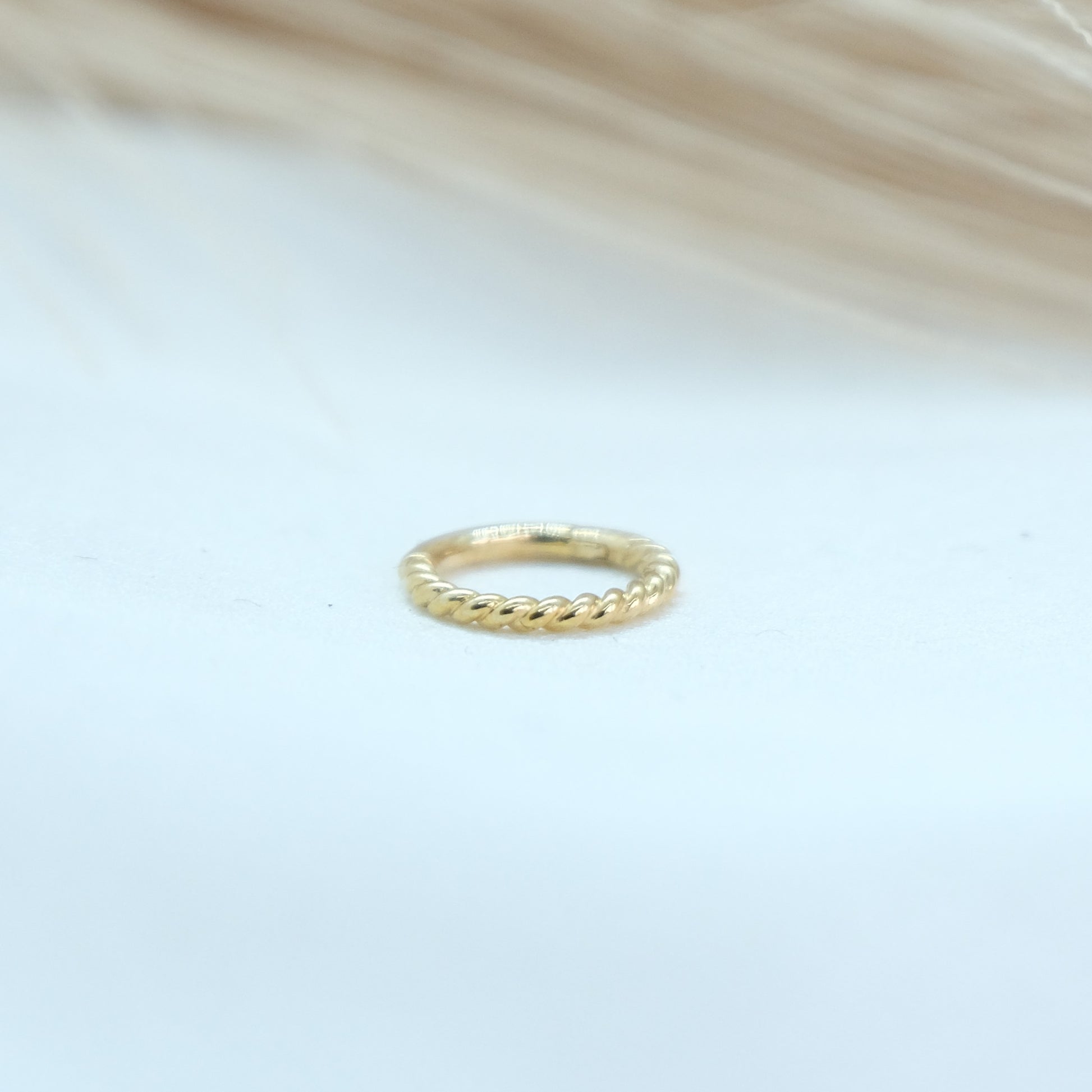 Solid 9ct Yellow Gold Rope Hinge Ring featuring a sophisticated rope design and secure hinge closure, available at Ella Ray Jewellery