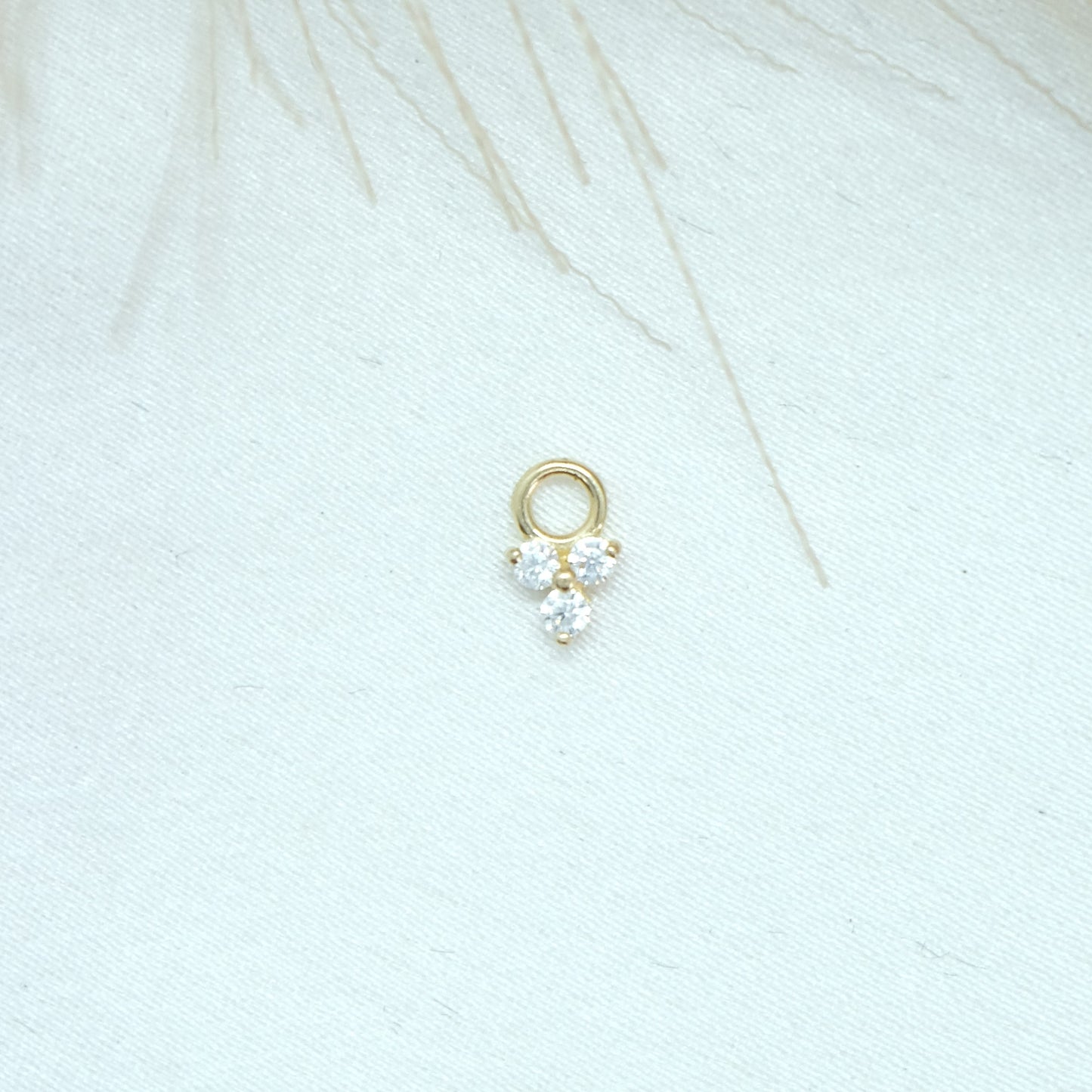 Solid 9ct Yellow Gold Trinity Jewel Earring Charm featuring a marquise-cut gemstone, available at Ella Ray Jewellery