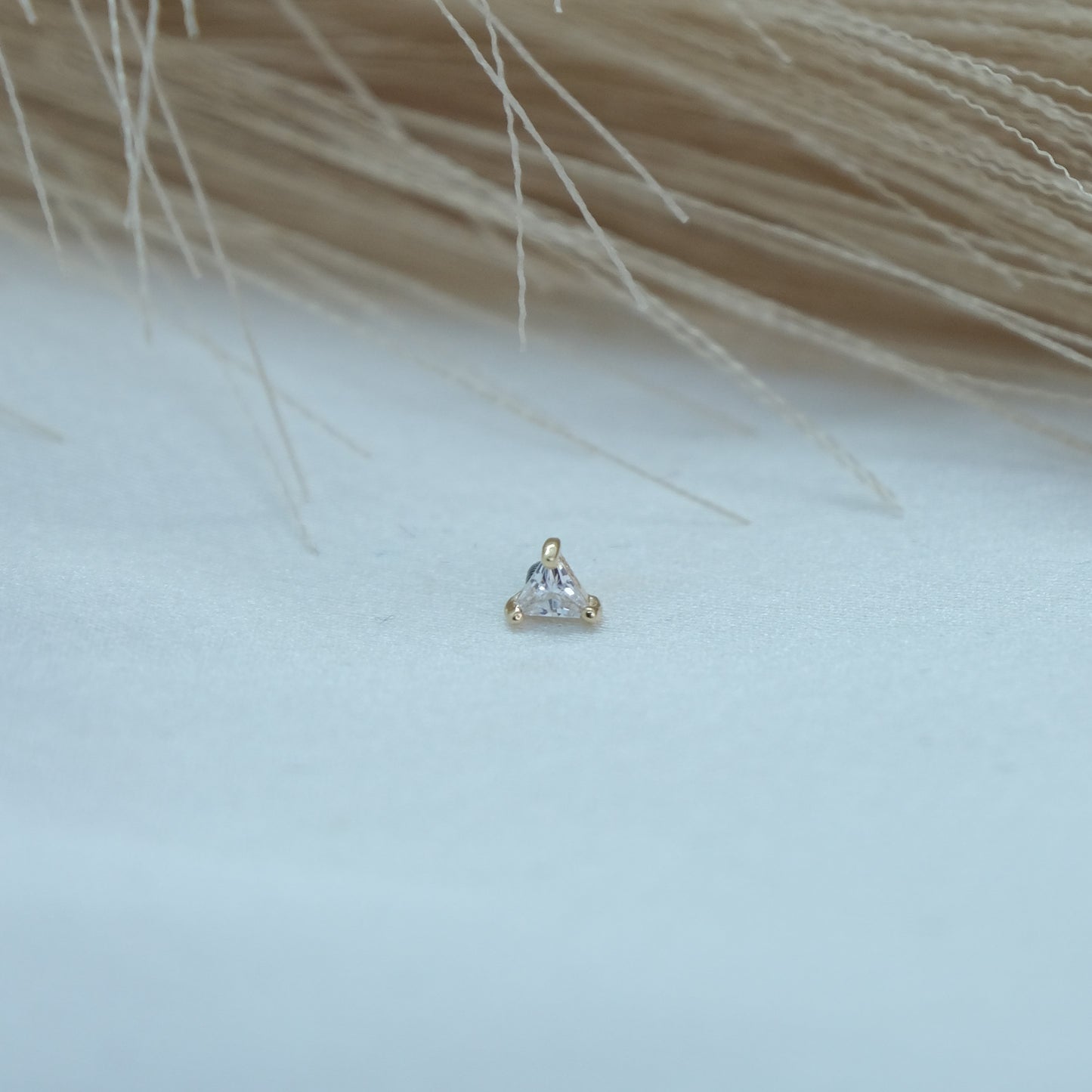 Internal Gold Gem Triangle Attachment -  Cartilage Earrings