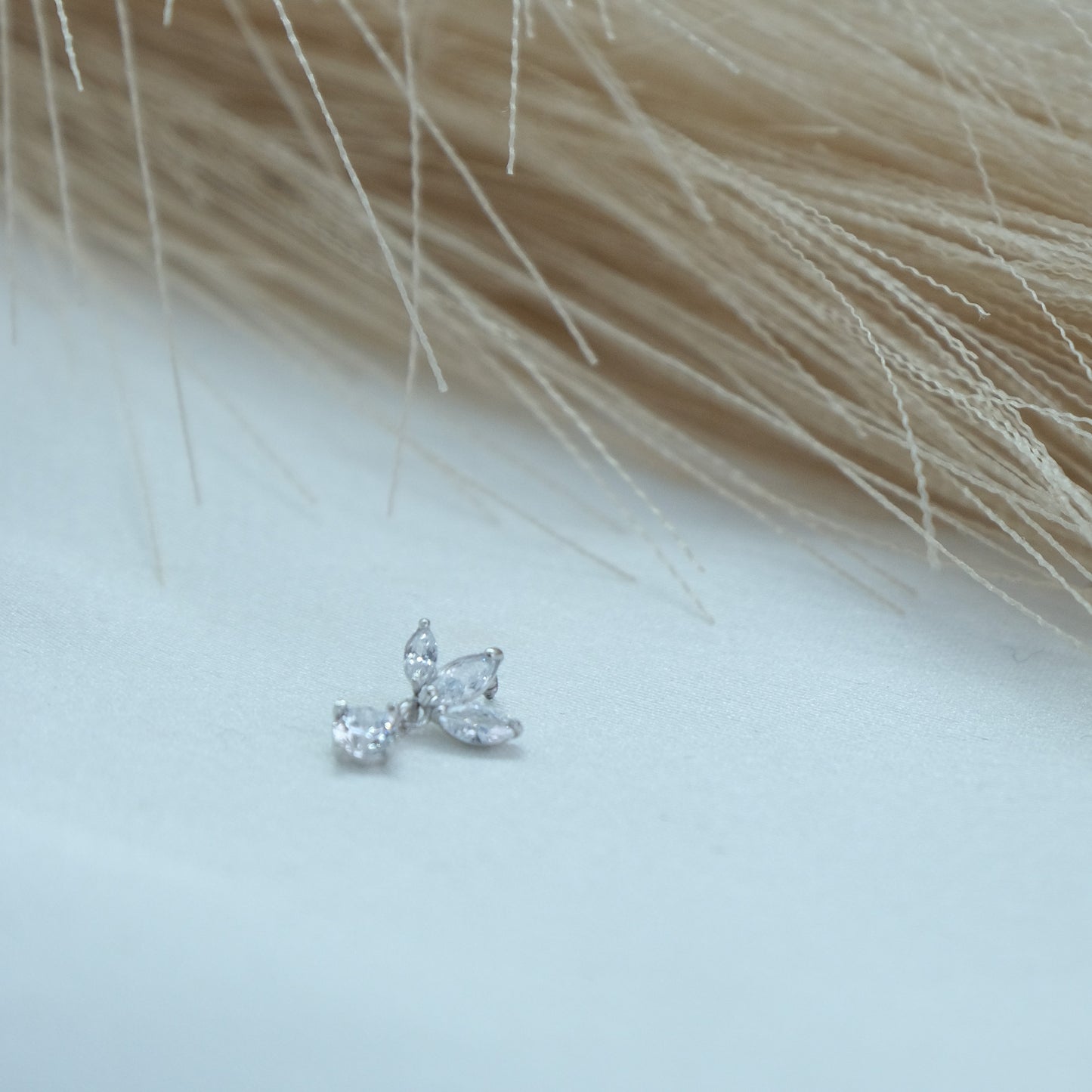 Marquise Attachment With Hanging Gem - Cartilage Earring