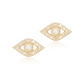 14ct recycled gold diamond evil eye studs on plain white background