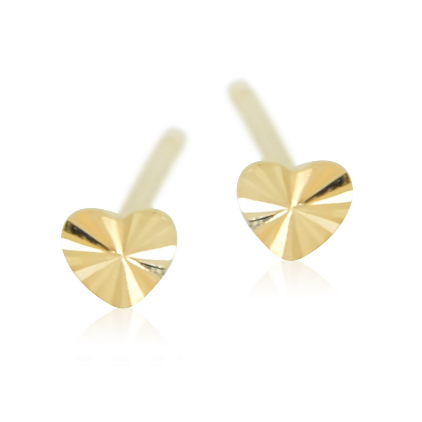 14ct Heart Stud Earrings